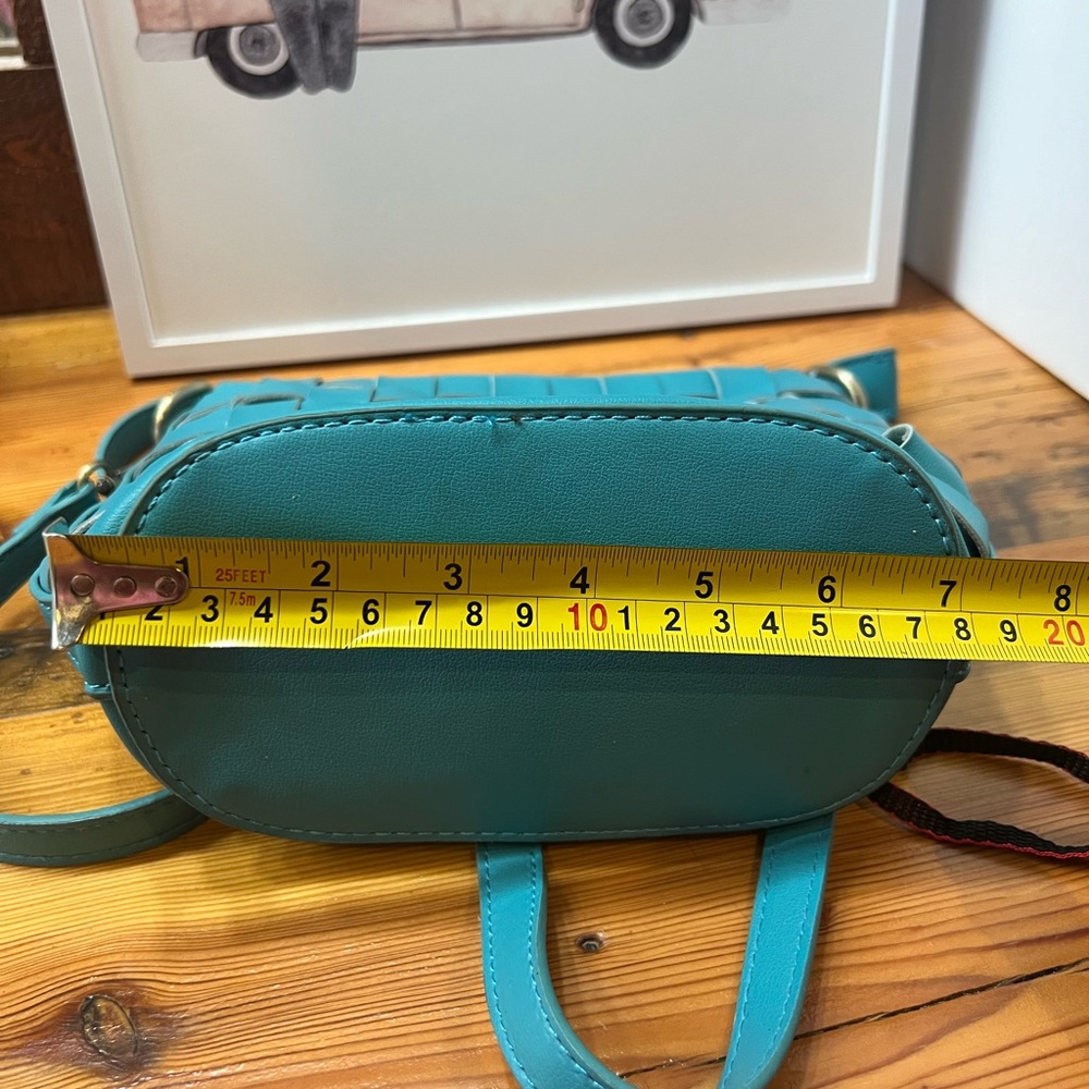 Joy Susan Woven Teal turquoise Crossbody Bag - Picture 7 of 8